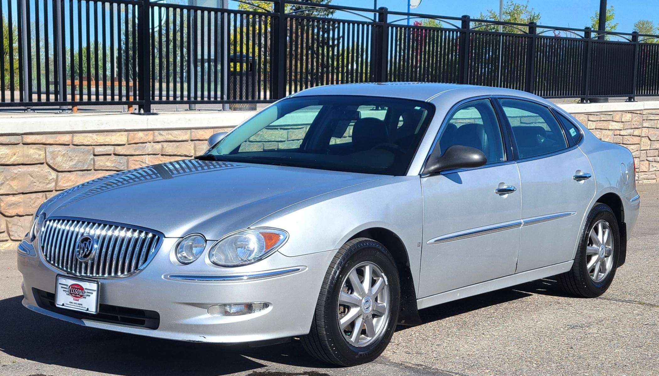 2009 Silver /Black Buick LaCrosse (2G4WD582091) with an 3.8L V6 engine, 5 Speed Automatic transmission, located at 450 N Russell, Missoula, MT, 59801, (406) 543-6600, 46.874496, -114.017433 - Really Nice Buick Sedan. 3.8L V6 Engine. Automatic Transmission. Leather Heated Seats. Air. Cruise. Tilt. Power Windows and Locks. Good Michelin Tires. Remote Start. Does have a Branded Title because of a clerical error in North Dakota so financing isn't available. - Photo #1